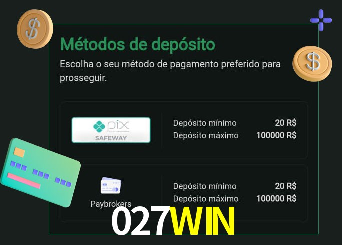 O cassino 027WIN oferece uma grande variedade de métodos de pagamento